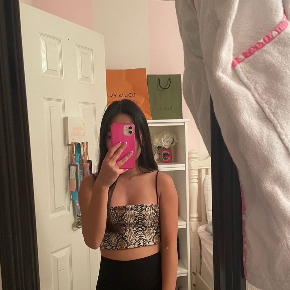 Snake Skin Print Crop Top